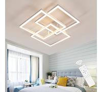 DELIPOP Plafonnier LED Dimmable, 54W 5780LM Lampe de Plafond Moderne avec Télécommande, Fonction Mémoire, Blanc Luminaire Plafonnier en Acrylique pour Salon Chambre Couloir Cuisine Bureau