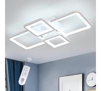 DELIPOP Plafonnier LED Dimmable 54W, Lampe de Plafond avec Télécommande | Blanc Luminaire Plafonnier Moderne pour Salon Chambre Couloir Cuisine