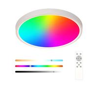 DELIPOP Plafonnier LED Dimmable avec Télécommande, 24W 2700LM RGB Rond luminaire plafonnier, 3000K-6500K Lampe Plafond Moderne Pour Salle de bain, Salon, Chambre, Etanche IP44, Ø30CM