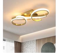 DELIPOP Plafonnier LED Lustre - Design Moderne Or - 36W 3000K - Luminaire de Plafond pour Salon, Chambre, Cuisine, Salle à Manger