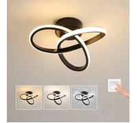 DELIPOP Plafonnier LED moderne 20W Lampe de Plafond 3 types Température de couleur réglable - Design Forme de Trèfle - Noir