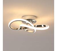 DELIPOP Plafonnier LED Moderne, 22W 2500LM 3000K Lampe de Plafond Chromé