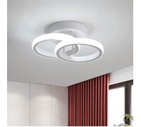 DELIPOP Plafonnier LED Moderne 22W 6500K 2 Anneaux - Lampe de Plafond Blanc Lumière Blanche pour Chambre, Salle à Manger, Cuisine
