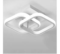 DELIPOP Plafonnier LED moderne 22W - 6500K 2 carré Lustre de Plafond pour salon chambre couloir cuisine salle à manger - Blanc