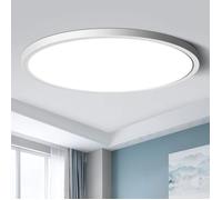DELIPOP Plafonnier LED moderne 24W 6000K IP44 étanche Rond Lampe de plafond pour salle de bain chambre cuisine Salon - Blanc