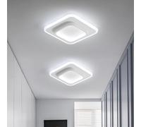 DELIPOP Plafonnier LED Moderne, 24W Lampe de Plafond Carré en Acrylique, Luminaires Intérieur Plafonnier Blanche Froide 6500K pour Couloir Balcon Escalier, Diamètre 24cm
