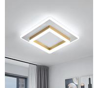 DELIPOP Plafonnier LED Moderne, 30W 3375LM 30cm Lampe de Plafond, 6500K Éclairage Intérieur, Luminaire Plafonnier Carré pour Chambre à Coucher, Salon, Couloir, Salle D'étude, Doré