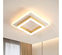 DELIPOP Plafonnier LED Moderne, 30W 3375LM 30cm Lampe de Plafond, Luminaire Plafonnier Doré en Acrylique pour Chambre à Coucher, Salon, Couloir, Salle D'étude, Blanc Chaud 3000K