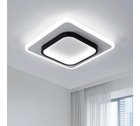 DELIPOP Plafonnier LED Moderne, 30W 3375LM Lampe de Plafond Carré en Acrylique, Luminaire Plafonnier Noir Blanche pour Salon, Chambre, Cuisine, Couloir, Blanche Froide 6500K, 30CM