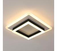 DELIPOP Plafonnier LED Moderne, 30W 3375LM Lampe Plafond LED Noir Blanc Chaud 3000K, Luminaire Plafonnier Carré en Acrylique pour Chambre à Coucher Salon Couloir Cuisine, Dia 30 cm