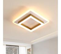DELIPOP Plafonnier LED Moderne, 30W 3600LM Carré Design Lampe de Plafond Doré, Luminaire Plafonnier en Acrylique pour Salon Chambre Cuisine Balcon Couloir, Blanc Chaud 3000K