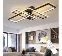 DELIPOP Plafonnier LED moderne 48W Noir Lampe de plafond dimmable avec télécommande pour salon chambre salle à manger - Dia 120cm
