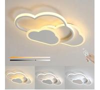 DELIPOP Plafonnier LED moderne 50W Blanc Lampe de plafond nuage dimmable avec télécommande pour Salon/Chambre/d'enfant - Dia 42cm
