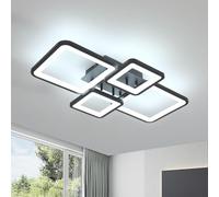 DELIPOP Plafonnier LED Moderne, 56W 6300LM Noir Luminaire Plafonnier 6500K