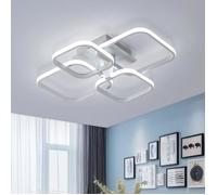 DELIPOP Plafonnier LED moderne 60W 6000K Blanc Lampe de Plafond carré pour salon chambre cuisine salle à manger - 4 Lumières -58 cm