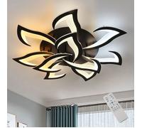 DELIPOP Plafonnier LED Moderne 84W 10 Têtes Noir - Lustre de Plafond Dimmable avec Télécommande pour Salon, Chambre, Salle à Manger