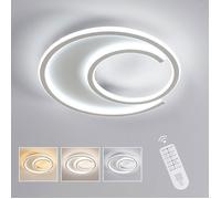 DELIPOP Plafonnier LED Moderne - Design Minimaliste avec Télécommande - 53W Dimmable - Pour Salon Chambre Bureau - Blanc