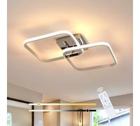 DELIPOP Plafonnier LED Moderne Dimmable, 50W 5625LM Lampe de Plafond Carré avec Télécommande 3000-6500K, Acrylique Luminaire Plafonnier LED pour Salon, Chambre, Salle à Manger, Φ64cm
