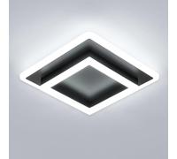 DELIPOP Plafonnier LED Moderne Noir, 30W 3375LM Luminaire Plafonnier Carré, Lampe de Plafond Chambre Acrylique pour Salon Cuisine Couloir, Blanc Froid 6500K, 30cm