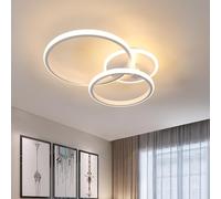 DELIPOP Plafonnier LED Rond, 42W 4700LM Lampe de Plafond Moderne, Blanc Luminaire Plafonnier en Acrylique pour Chambre Salon Cuisine Couloir, Lumiere Chaude 3000K, Diamètre 52cm