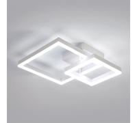 DELIPOP Plafonnier LED Salon, 36W 4050LM Moderne Luminaire Plafonnier Carré, Lampe de Plafond Chambre Blanc Acrylique pour Cuisine Salle à Manger, Lumière Blanche 6500K, 52CM