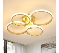 DELIPOP Plafonnier Moderne, 56W 6300LM Luminaire Plafonnier LED Doré 3000K
