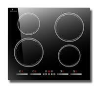 DELITEER Plaque à Induction 4 Feux Encastrable 60CM | Plaque Electrique 4 Foyer, Commande Tactile Individuelle, Verrouillage de Sécurité, Boost, Pause, Minuterie, 7200W, 220V