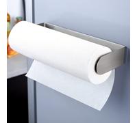 DELITON Porte-Serviettes magnétique - Barre Multifonction avec Dos magnétique Puissant pour Cuisine, réfrigérateur, Grill Argenté