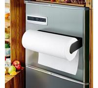 DELITON Porte-Serviettes magnétique pour réfrigérateur - Porte-Rouleau de Papier essuie-Tout Noir sous Armoire avec Aimant Puissant, Cuisine, Camping-Car, Barbecue, Camping