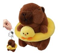 Delive Capybara, porte-clés Capybara rembourré | 4 pouces jouet capybara de natation drôle | Bandeau de clavier d'animaux en peluche réalistes, pendentif en peluche pour l'anniversaire du, jaune, Fare