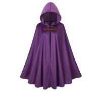 DELIVESS Cape médiévale de la Renaissance avec capuche - Cape de Mardi Gras - Cape de vampire et de sorcière - Costume de fête d'Halloween (130 cm, violet)