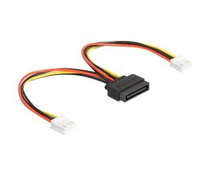 DÉLIVRANCE Cable Power SATA 15 Pin St > 2x Floppy 4 Pin Bu 15cm