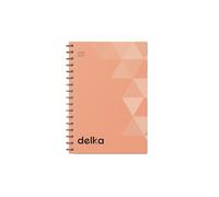 delka Carnet à spirales A5, pages lignées, reliure à spirale durable, papier de qualité supérieure pour l'école, le bureau et la prise de notes, polyvalent (pêche, 1 pièce)