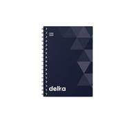 delka Carnet à spirales A5, pages lignées, reliure à spirale durable, papier de qualité supérieure pour l'école, le bureau et la prise de notes, polyvalent (bleu marine)