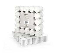 delka Lot de 100 bougies chauffe-plat de 4 heures, longue durée de combustion, non parfumées - Blanc