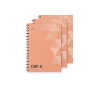 delka Lot de 3 carnets à spirales A5, pages lignées, reliure à spirale durable, papier de qualité supérieure pour l'école, le bureau et la prise de notes, polyvalents (pêche)