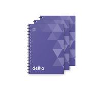 delka Lot de 3 carnets à spirales A5, pages lignées, reliure à spirale durable, papier de qualité supérieure pour l'école, le bureau et la prise de notes, polyvalents (violet)
