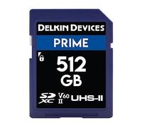 Delkin Prime 512GB SD Card for Digital Camera | SDXC UHS-II (U3/V60) - High Endurance SD Card | 8K, 4K, Full HD, RAW Burst | DSLR SD Memory Card 512GB