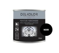 DELKOLOR - Peinture Ferronnerie Noir 100ml - Couleur:Noir