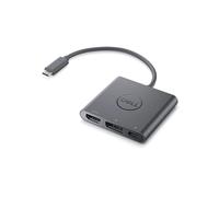 DELL Adaptateur USB-C 3.2 Gen 2 vers HDMI/DisplayPort 4K - Alimentation Pass-Through - Résolution max 3840x2160 - 1x USB-C, Noir - DBQAUANBC070