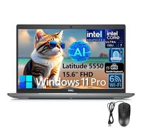 Dell Latitude 5550 15 Business AI, ordinateur portable FHD de 15,6", Intel Ultra 7 155U (Beat i7-1355U), 32 Go de RAM DDR5, SSD PCIe de 1 To, WiFi 6, clavier rétroéclairé, lecteur d'empreintes
