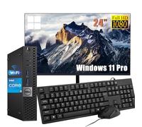 Dell Optiplex 3040 Mini ordinateur PC avec écran 24" Intel Core i5-6500, 8 Go de RAM, 256 Go SSD, clavier américain QWERTY, WiFi, Bluetooth, Windows 11 Pro (renouvelé)