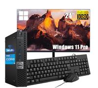 Dell Optiplex 5050 Mini ordinateur PC avec écran 24" Intel Core i5-6500, 8 Go de RAM, 256 Go SSD, clavier américain QWERTY, WiFi, Bluetooth, Windows 11 Pro (renouvelé)