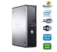 Dell PC Optiplex 760 DT Intel Dual Core E5200 2,5Ghz 8Go DDR2 250 Go WiFi XP Pro