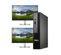 DELL Pro Micro QCM1250 I5-14500T 16GB 512SSD 20PN3 + 2 x DELL 24 Monitor P2425H
