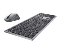 DELL KM7321W clavier Souris incluse Bureau RF sans fil + Bluetooth QWERTY US International Gris, Titane