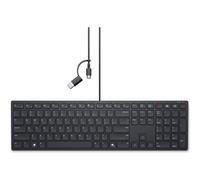 Pro Silent Wired Collaboration Keyboard KB525C - Clavier - USB, USB-C - QWERTY - Espagnol - noir - avec 3 years NBD Advance Exchange
