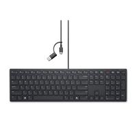 Dell Pro Silent Wired Collaboration Keyboard KB525C - Clavier - USB, USB-C - QWERTY - Pan Nordic - noir - avec 3 years NBD Advance Exchange