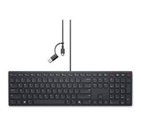 Dell Pro Silent Wired Collaboration Keyboard KB525C - Clavier - USB, USB-C - QWERTZ - Allemand - noir - avec 3 years NBD Advance Exchange G