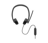 DELL WH3024-DWW Casque Filaire USB Type-C Binaural Noir, Arceau Supra-Aural, Micro Boom Unidirectionnel, Réduction de Bruit Passive, Certifié Microsoft Teams & Zoom